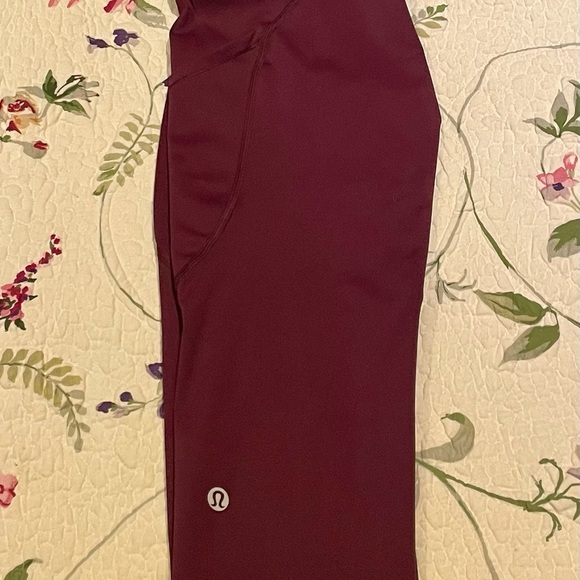 Lululemon Fast & Free Crop 19” Black Cherry - Picture 3 of 3